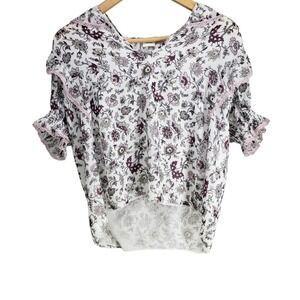Wilfred Shirt Floral Blouse Short Sleeve Women's Size 2XS